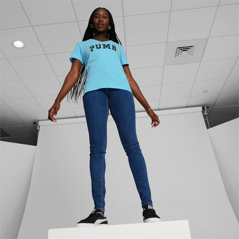 Puma | Women's Varsity Bloom Tee - Hero Blue Heather