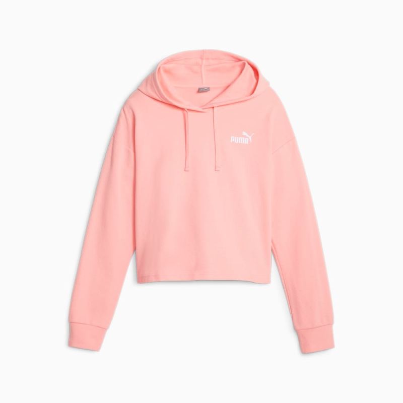 Puma | Women's ESS+ Cropped Hoodie - Peach Smoothie