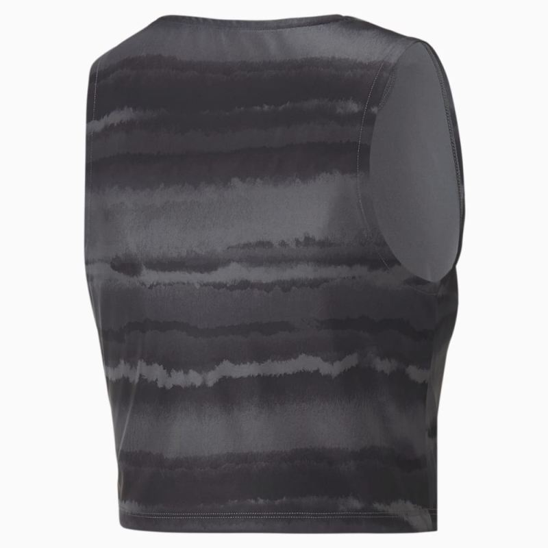 Puma | Women's Studio Printed Training Crop Tank - Black-Geo print