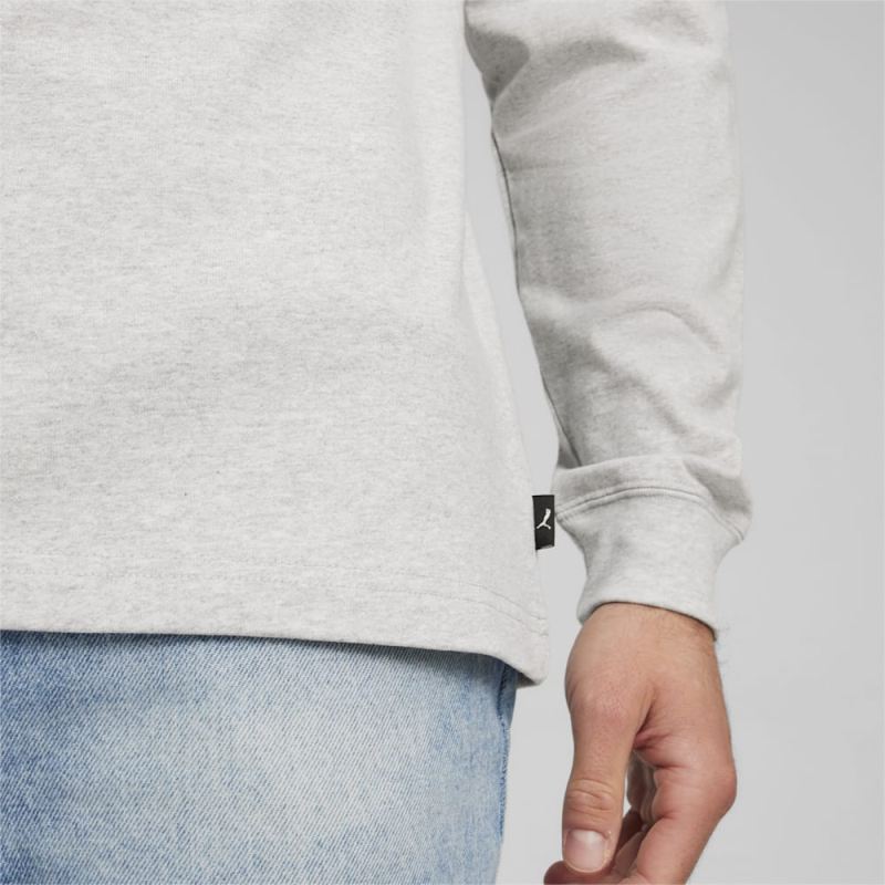 Puma | Men's GRAPHICS Aerodynamik Long Sleeve Tee - Light Gray Heather
