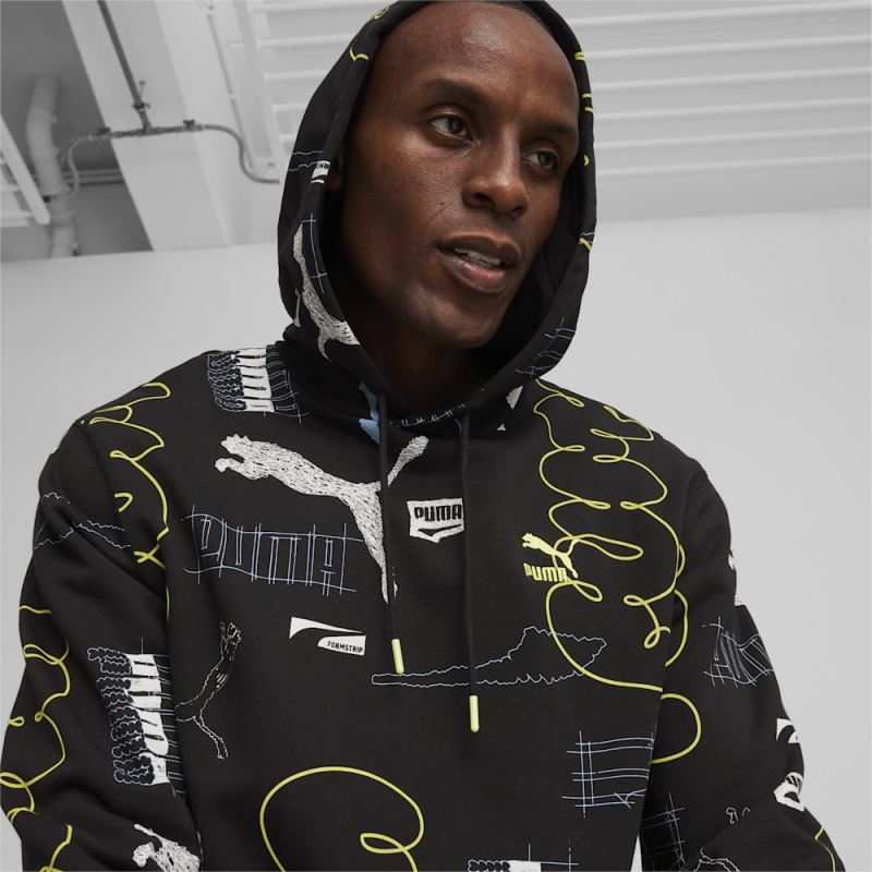 Puma | Men's BRAND LOVE Hoodie - Black-AOP