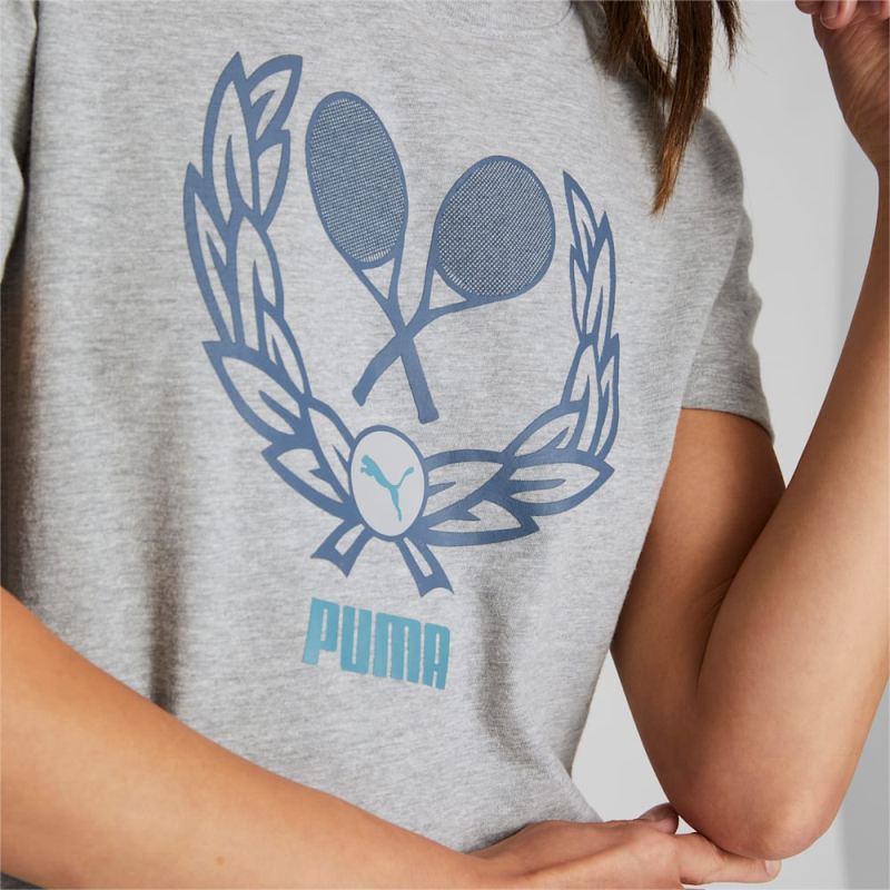 Puma | Women's Racket Tee - Light Gray Heather