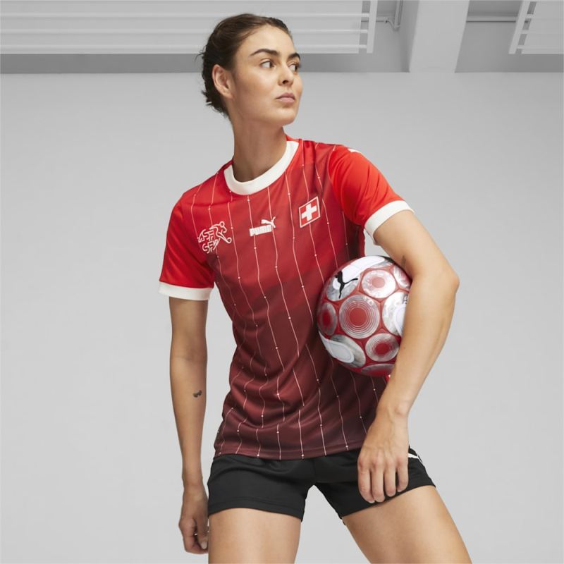 Puma | Women's Switzerland 23/24 World Cup Home Jersey - Red-White