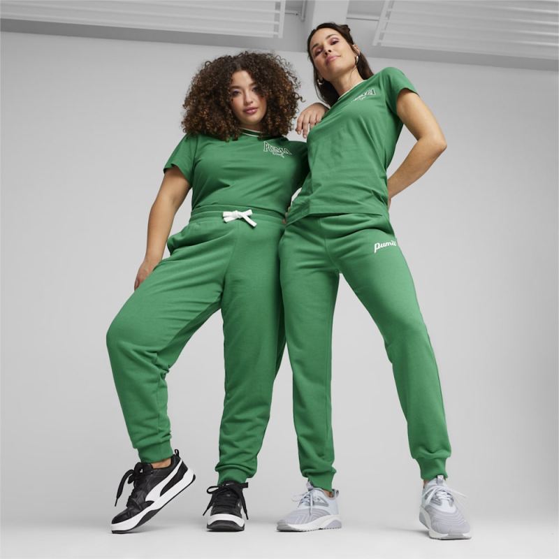 Puma | Women's ESS+ Script Sweatpants - Archive Green