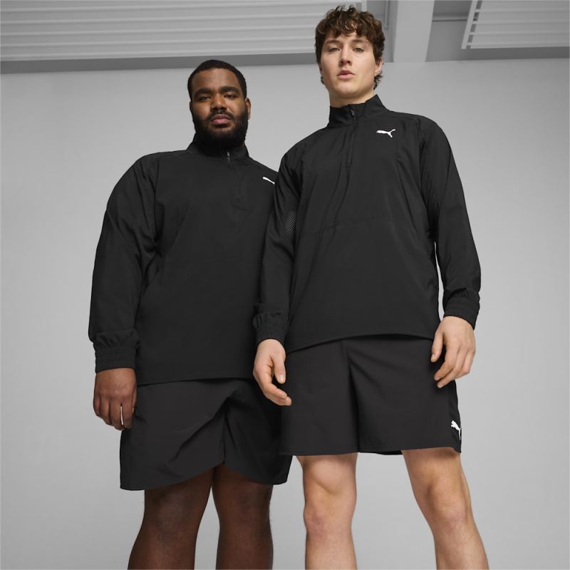 Puma | Men's FIT Woven Quarter Zip Sweater - Black