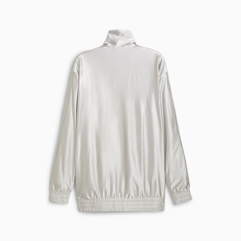 Puma | Men's T7 Metallic Track Jacket - Cool Light Gray