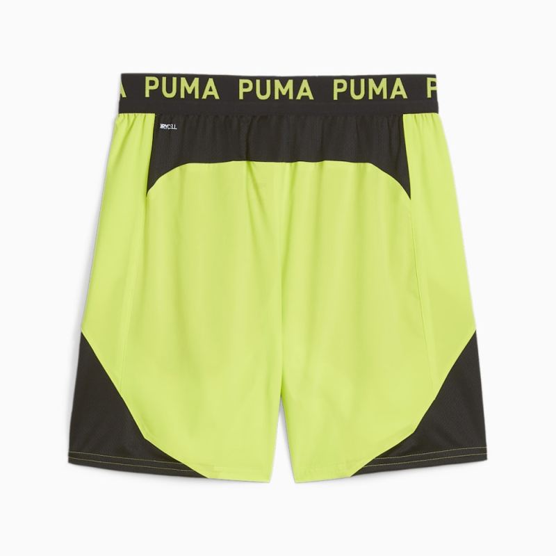Puma | Men's FIT Ultrabreathe 7" Stretch Woven Training Shorts - Lime Pow-Black