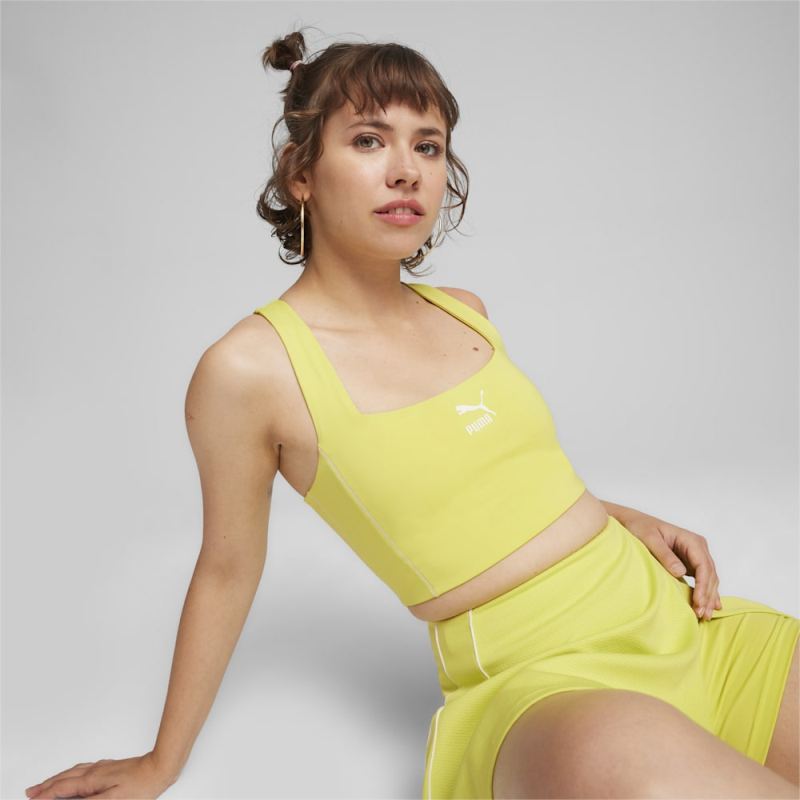 Puma | Women's T7 Crop Top - Lime Sheen