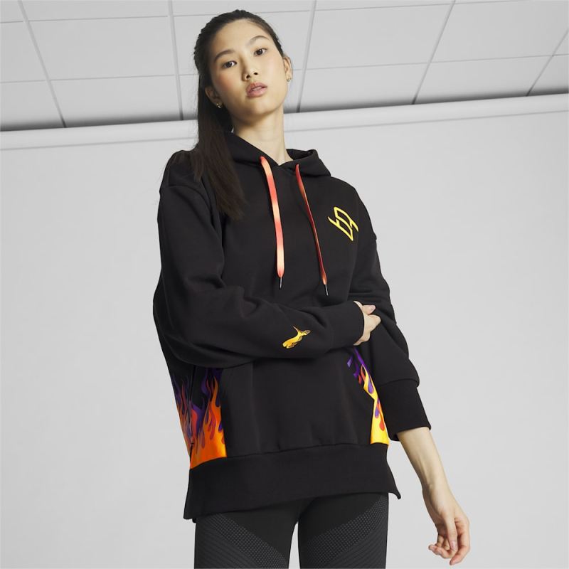 Puma | Women's STEWIE x FIRE Basketball Hoodie - Black - Click Image to Close