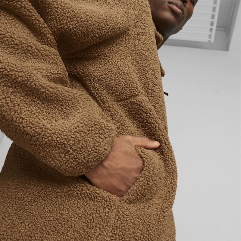 Puma | Men's CLASSICS Sherpa Jacket - Chocolate Chip