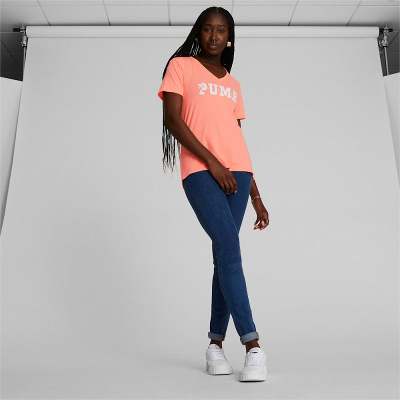Puma | Women's Varsity Bloom Tee - Peach Pink Heather