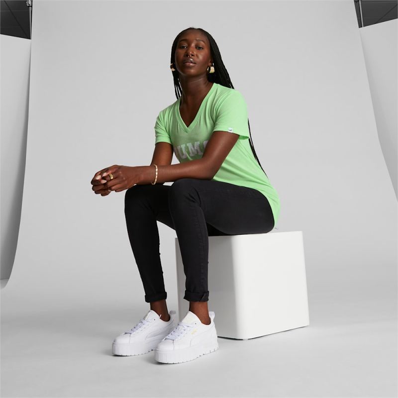 Puma | Women's Varsity Bloom Tee - Spring Fern Heather
