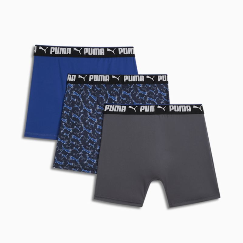 Puma | Men's Sportstyle Sketched Boxer Brief's (3 Pack) - BLUE