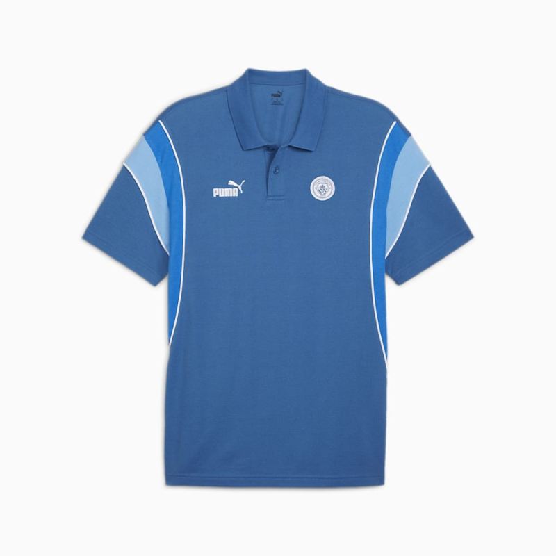 Puma | Men's Manchester City FtblArchive Polo - Lake Blue-Racing Blue