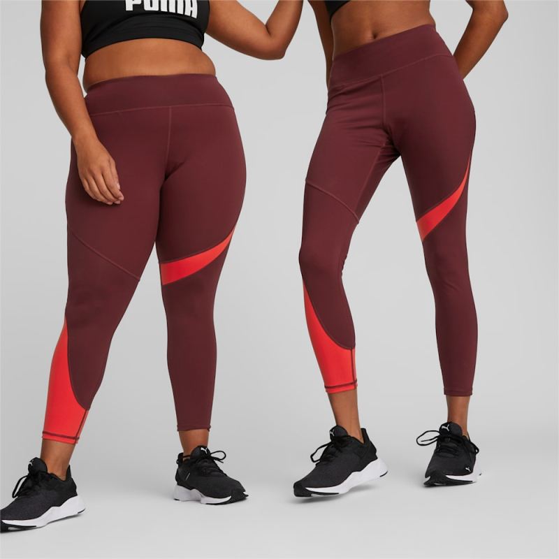 Puma | Women's x MODIBODI 7/8 Leggings - Aubergine /Burnt red