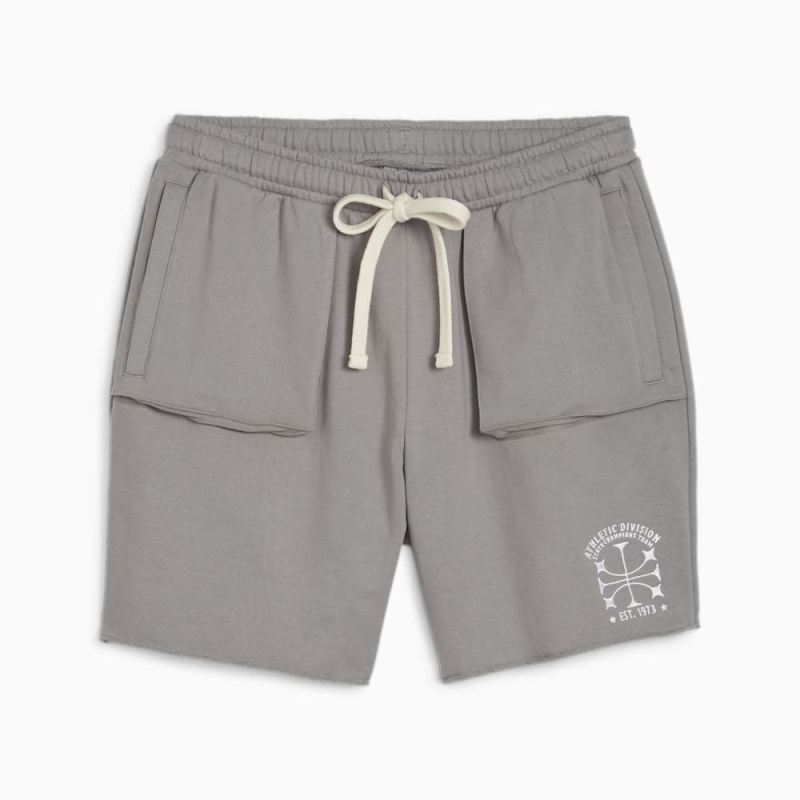 Puma | Men's SHOWTIME Puma | Men's HOOPS Basketball Terry Shorts - Stormy Slate