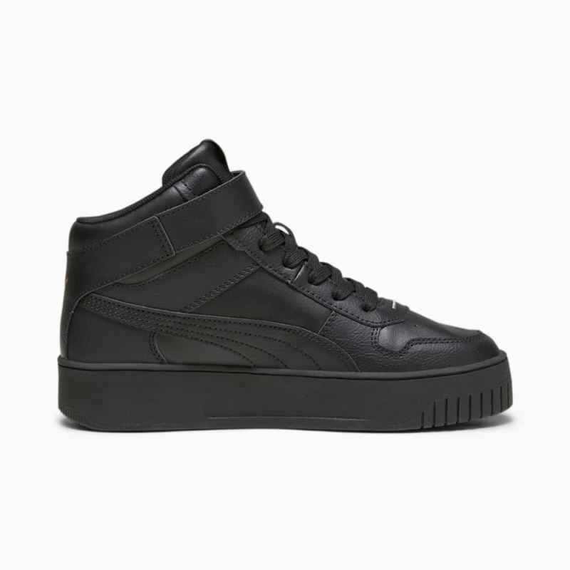 Puma | Women's Carina Street Mid Sneakers - Black-Black-Rose Gold