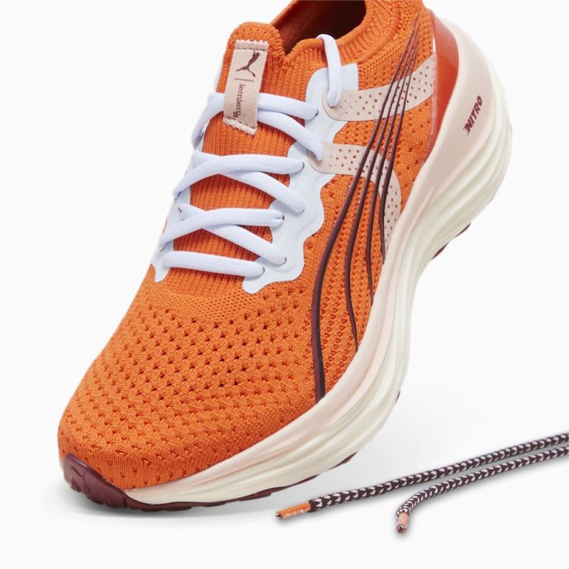 Puma | Women's x lemlem ForeverRun NITRO Running Shoes - Cayenne Pepper-Rose Quartz-Icy Blue