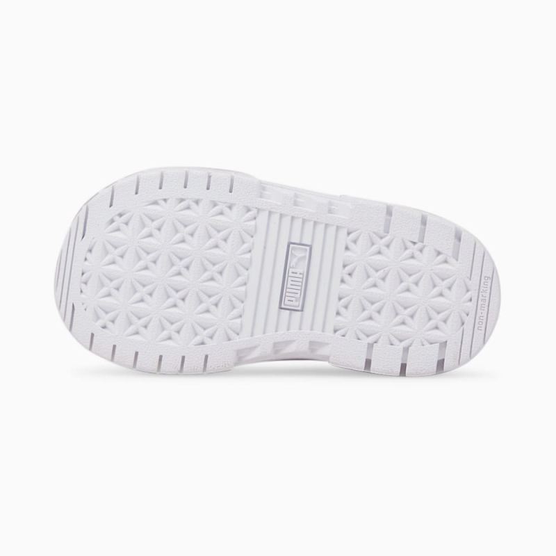 Puma | Girls Mayze Leather Toddler Shoes - White-Team Gold