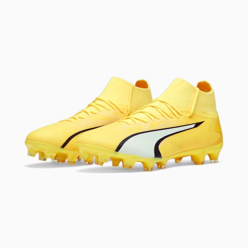 Puma | Men's ULTRA PRO FG/AG Soccer Cleats - Yellow Blaze-White-Black