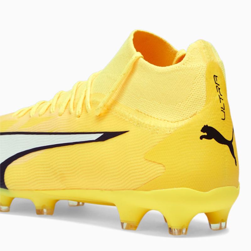 Puma | Men's ULTRA PRO FG/AG Soccer Cleats - Yellow Blaze-White-Black