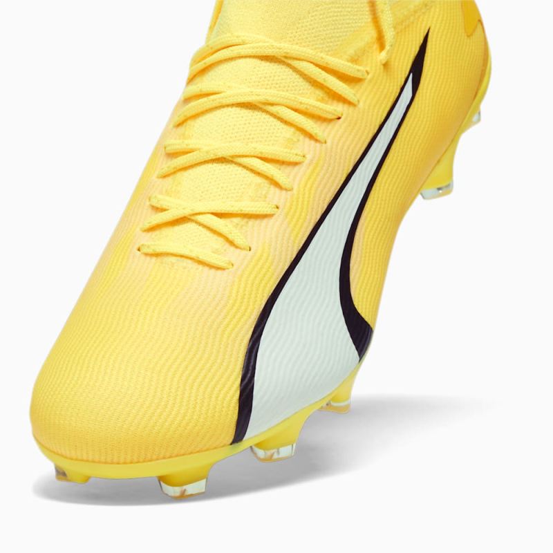 Puma | Men's ULTRA PRO FG/AG Soccer Cleats - Yellow Blaze-White-Black