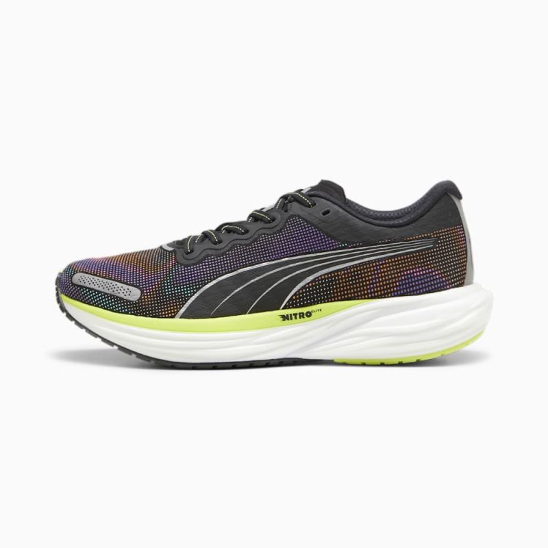 Puma | Men's Deviate NITRO 2 Running Shoes - Black-Lime Pow-White