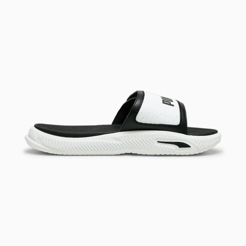 Puma | Men's SoftridePro 24 V Slides - Black-Black-White