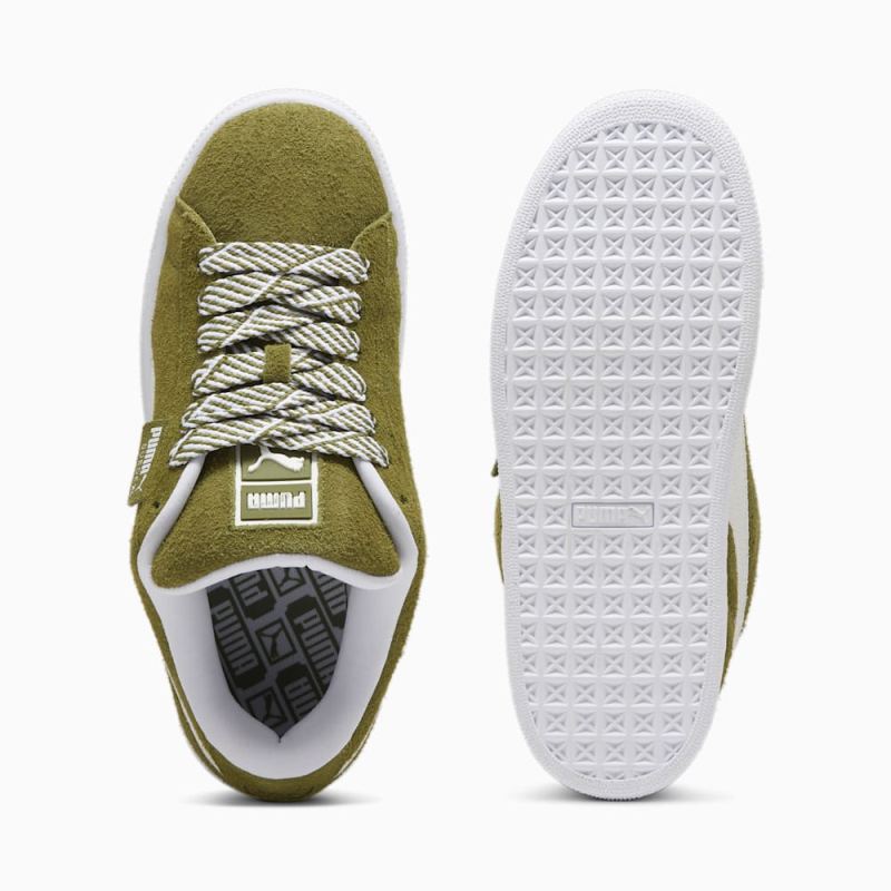 Puma | Women's Suede XL Soft Sneakers - Olive Green-White