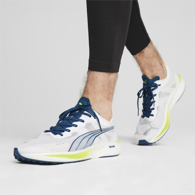 Puma | Men's Liberate NITRO 2 Running Shoes - White-Ocean Tropic-Lime Pow