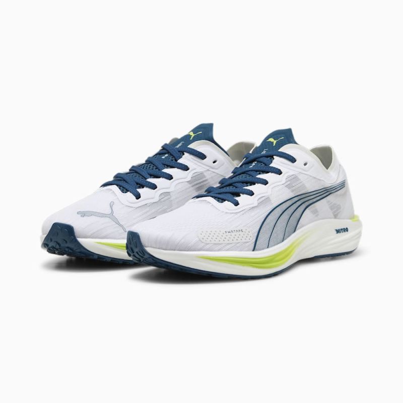 Puma | Men's Liberate NITRO 2 Running Shoes - White-Ocean Tropic-Lime Pow