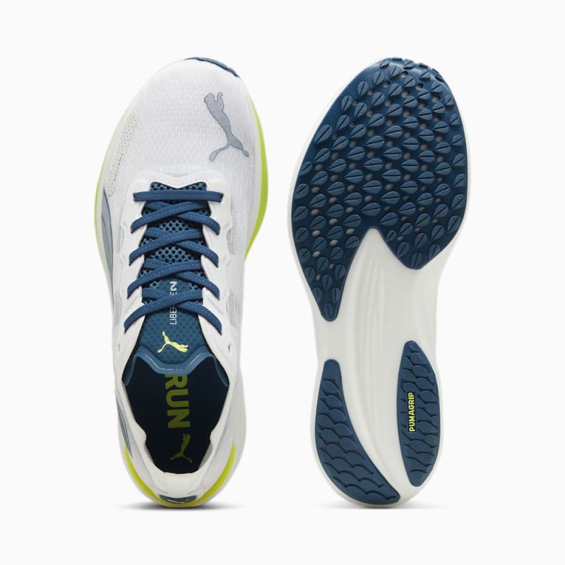 Puma | Men's Liberate NITRO 2 Running Shoes - White-Ocean Tropic-Lime Pow