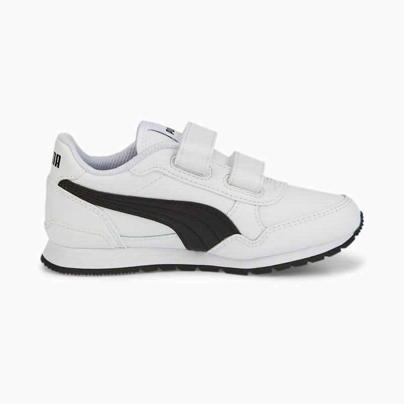Puma | Girls ST Runner v3 Leather Little Kids Sneakers - White-Black