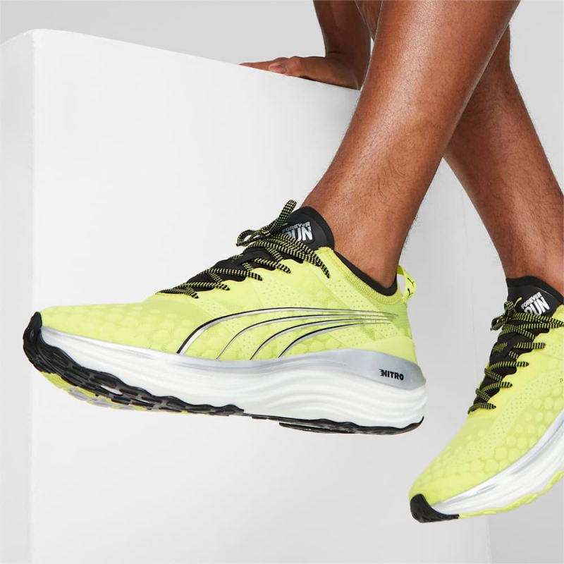 Puma | Men's ForeverRUN NITRO Running Shoes - Yellow Burst-Black-Silver