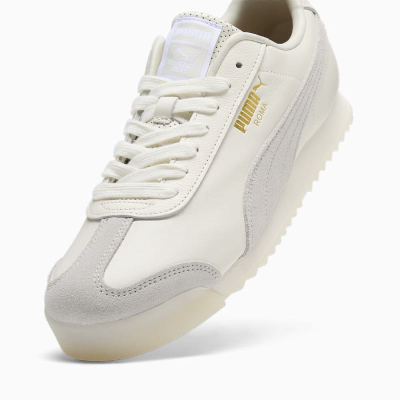 Puma | Women's Roma Classics Sneakers - Warm White-Sedate Gray-Gold