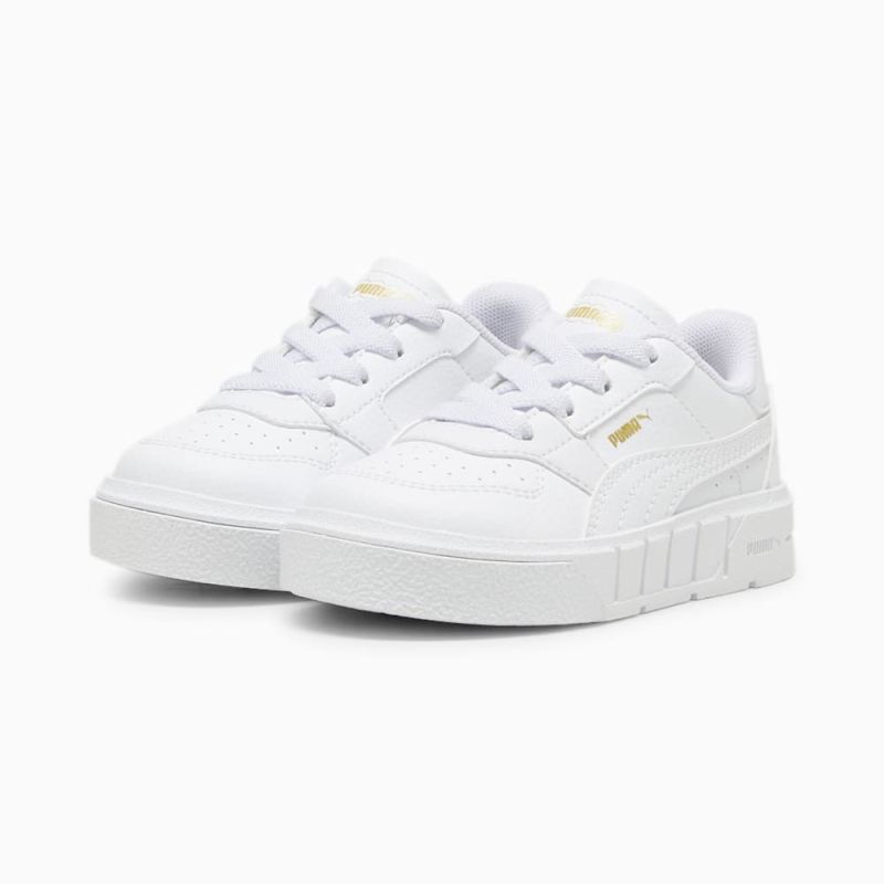 Puma | Girls Puma | Girls Cali Court Leather Toddlers Sneakers - White-Gold