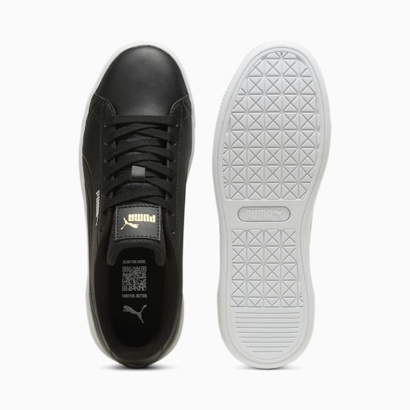 Puma | Women's Vikky v3 Metallic Shine Sneakers - Black-Gold-White
