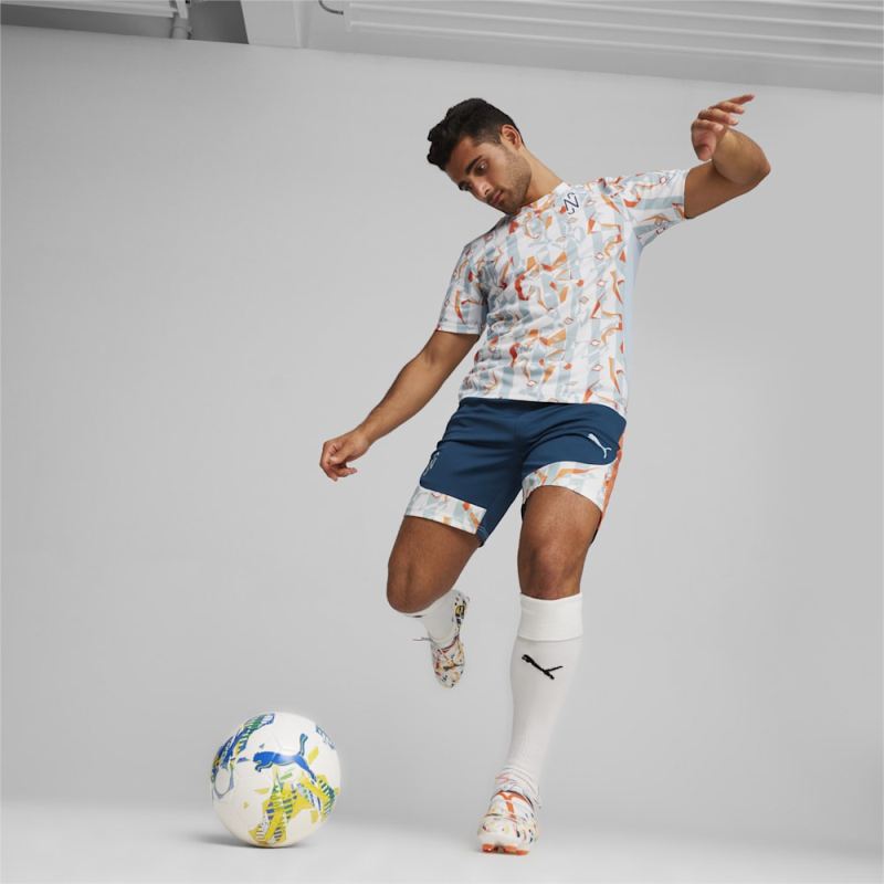 Puma | Men's FUTURE 7 ULTIMATE CREATIVITY FG/AG Soccer Cleats - White-Ocean Tropic-Turquoise Surf-Hot Heat-Sun Stream