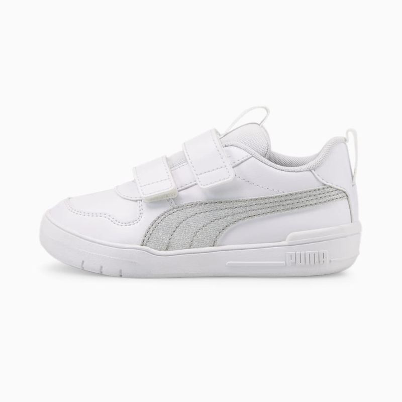 Puma | Girls Multiflex Glitz Formstrip Little Kids Sneakers - White-Silver