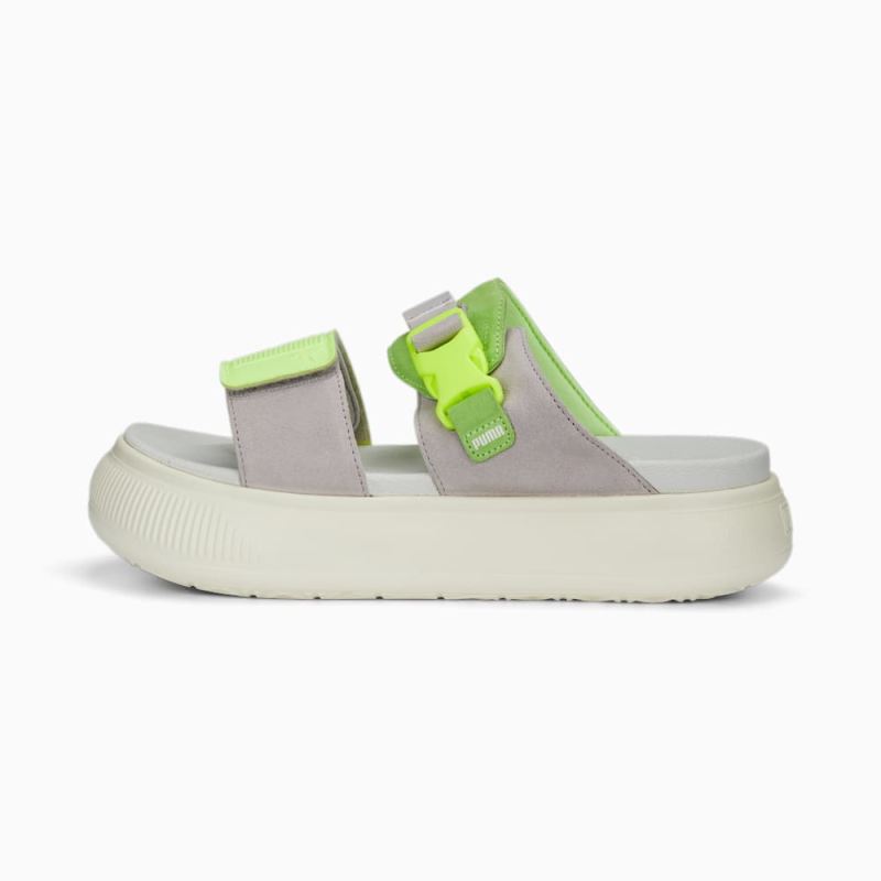 Puma | Women's Suede Mayu Sandals - Fast Yellow-Marble-Warm White