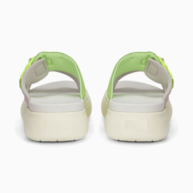 Puma | Women's Suede Mayu Sandals - Fast Yellow-Marble-Warm White