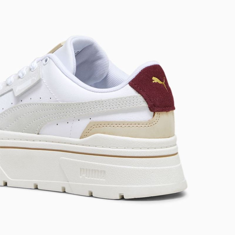 Puma | Women's Mayze Stack Luxe Sneakers - White-Warm White-Dark Jasper